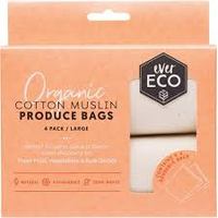 REUASABLE PRODUCE BAGS ORG COTTON MUSLIN