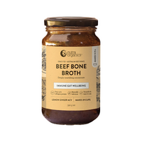 CERTIFIED ORGANIC BEEF BONE BROTH CONCENTRATE LEMON, GINGER, ACV